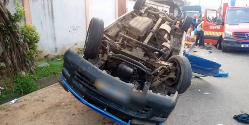 Faits Divers-Côte d’Ivoire : Violente collision entre un véhicule et une moto 01 mort et 01 blessé