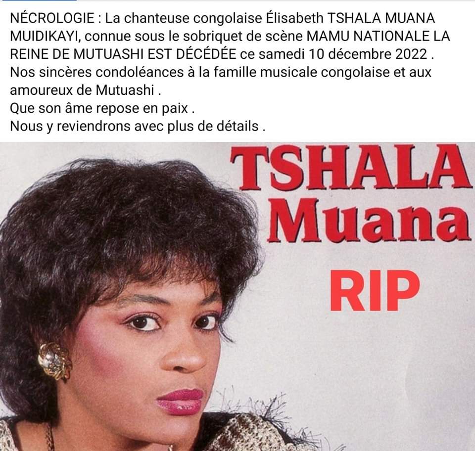 Mort de Tchala Muana/ Le peuple Congolais effondré. La réact